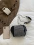 Mini Rhinestone Decor Chain Square Bag