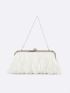 Rhinestone Decor Chain Ruched Bag