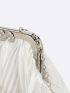 Rhinestone Decor Chain Ruched Bag