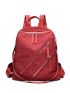 2pcs Minimalist Zip Front Backpack Set