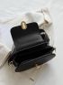 Embroidery Detail Flap Satchel Bag