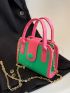Mini Two Tone Chain Square Bag