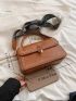Stitch Detail Flap Square Bag