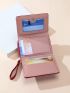 Heart Embroidered Quilted Small Wallet With Wristlet