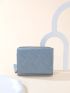Heart Embroidered Quilted Small Wallet With Wristlet