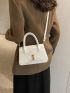 Metal Decor Flap Square Bag