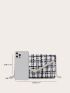 Metal Edge Plaid Pattern Square Bag