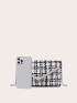Metal Edge Plaid Pattern Square Bag