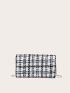 Metal Edge Plaid Pattern Square Bag