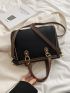 Two Tone Studded Decor Square Bag