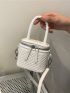 Mini Quilted Pattern Bucket Bag