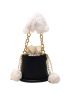 Mini Pom Pom Decor Bucket Bag