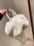 Braided Detail Fluffy Ruched Bag