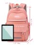 Fashionable Letter Patch Classic Backpack Release Buckle Backpack for Women