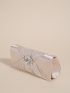 Rhinestone Decor Ruched Detail Flap Square Bag