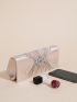 Rhinestone Decor Ruched Detail Flap Square Bag