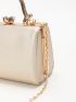 Mini Metallic Rhinestone Decor Chain Box Bag