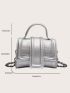 Mini Metallic Crocodile Embossed Flap Chain Square Bag