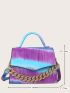 Ombre Design Chain Decor Flap Square Bag