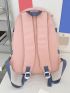Letter Patch Decor Functional Backpack