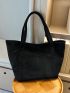 Minimalist Shoulder Tote Bag Double Handle Black