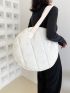 Argyle Quilted Shoulder Tote Bag