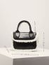 Mini Neon Orange Contrast Binding Square Bag