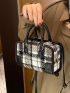 Plaid Pattern Satchel Bag