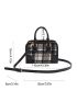 Plaid Pattern Satchel Bag
