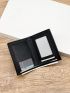 Litchi Embossed Small Wallet PU Black