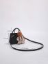 Mini Twilly Scarf & Pompom Decor Quilted Square Bag