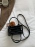 Mini Twilly Scarf & Pompom Decor Quilted Square Bag