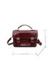 Mini Buckle & Patch Decor Flap Square Bag