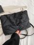 Quilted Chain Flap Square Bag