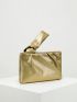Minimalist Ruched Detail Square Bag With Wristlet