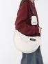 Letter Patch Decor Hobo Bag With Coin Purse