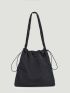 Minimalist Drawstring Design Bucket Bag