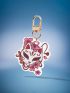 Anime Floral Pattern Fox Head Decor Bag Charm