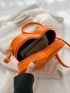 Mini Neon Orange Heart Design Novelty Bag