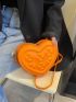 Mini Neon Orange Heart Design Novelty Bag