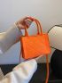 Mini Neon Orange Stitch Felt Square Bag