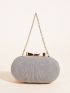 Mini Glitter Bow Decor Chain Box Bag