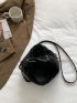 Mini Minimalist Fuzzy Satchel Bag With Bag Charm