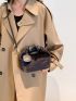 Mini Minimalist Fuzzy Satchel Bag With Bag Charm
