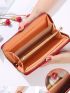 Colorblock Letter Graphic Long Wallet
