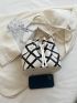 Plaid Pattern Drawstring Detail Bucket Bag