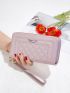 Letter Graphic Stitch Detail Long Wallet