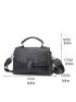 Croc Embossed Flap Satchel Bag