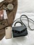 Mini Crocodile Embossed Chain Square Bag