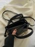 Mini Snakeskin Embossed Chain Decor Square Bag